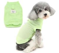 Zunea T-shirt d'été pour petits chiens, chihuahua, tee-shirt avec anneau en D pour caniche, débardeur doux, respirant et sans manches, vêtement basique pour yorkshire, shih tzu, vert, taille XL