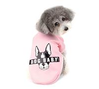 Zunea Vetement pour Petit Chien Manteau Hiver Pull-Overs Sweat en Coton Rembourré Chiot Veste Costume pour Chien Chat Yorkshire Chihuahua Rose S