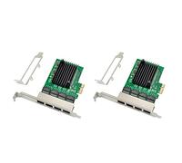 Zunedhys 2X Adaptateur de Serveur Ethernet RJ-45 à 4 Ports Carte Réseau Gigabit Interface PCI-E X1