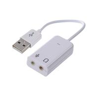 Zunedhys Adaptateur audio USB 2.0 pour microphone, écouteurs, carte son et haut-parleur Blanc 3,5 mm