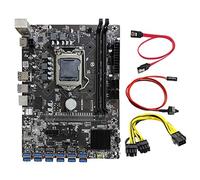 Zunedhys B250C BTC Carte mère 12 ports USB 3.0 pour carte graphique LGA 1151 DDR4 DIMM RAM avec câble 6 à 8 broches + interrupteur
