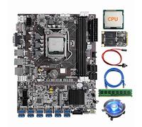Zunedhys B75 12 Carte BTC Mining Carte Mère+CPU+Ventilateur+8G DDR3 RAM+128G SSD+Câble De Commutateur+Câble Réseau 12XUSB3.0 LGA1155 DDR3 MSATA