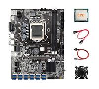Zunedhys B75 ETH Carte mère 12 PCIE vers USB 3.0 + CPU aléatoire + ventilateur de refroidissement + câble commutateur + câble DDR3 LGA1155