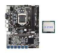 Zunedhys B75 ETH Mining Carte Mère 12 PCIE vers USB3.0 Adaptateur+I3 21XX CPU LGA1155 MSATA DDR3 B75 USB ETH Mineur Carte Mère
