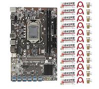 Zunedhys Carte mère B250C BTC Mining 12 USB3.0 vers PCIE avec fente graphique LGA 1151 DDR4 DIMM SATA3.0 avec carte élévateur PCIE 12XVER010-X