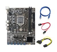Zunedhys Carte mère B250C + câble 15 broches vers 6 broches + câble RJ45 + câble 12 PCIE vers USB 3.0 GPU Slot LGA1151 DDR4 pour BTC