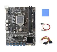Zunedhys Carte mère B250C + coussinet thermique + câble 4 broches vers + câble de commutation 12 PCIE vers USB 3.0 fente pour carte graphique LGA1151 DDR4