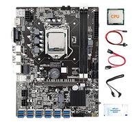 Zunedhys Carte mère B75 12 cartes BTC Mining CPU + câble Switch + 2 câbles 12 ports USB 3.0 LGA1155 DDR3 RAM SATA3.0