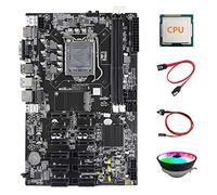 Zunedhys Carte mère B75 12 PCIE ETH Mining + CPU aléatoire + ventilateur + câble + câble Switch LGA1155 MSATA DDR3 B75 PCIE Miner