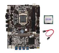 Zunedhys Carte mère B75 BTC Mining + CPU G530 + câble LGA1155 8XPCIE Adaptateur USB Support 2 x DDR3 MSATA B75 USB BTC