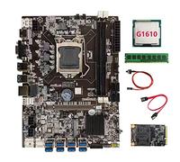 Zunedhys Carte mère B75 BTC Mining + Processeur G1610 + DDR3 4 Go RAM 1600 MHz + SSD 128 Go + Câble + Câble Switch LGA1155 8XPCIE vers carte USB