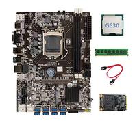 Zunedhys Carte mère B75 BTC Mining + Processeur G630 + DDR3 4 Go RAM 1600 MHz + 128 Go SSD + câble LGA1155 8XPCIE vers USB B75 BTC