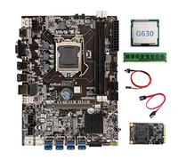Zunedhys Carte mère B75 BTC Mining + Processeur G630 + DDR3 4 Go RAM 1600 MHz + SSD 128 Go + Câble + Câble Switch LGA1155 8XPCIE vers carte USB
