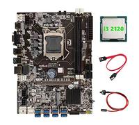 Zunedhys Carte mère B75 BTC Mining + Processeur I3 2120 + Câble + Câble Switch LGA1155 8XPCIE USB B75 Carte mère USB BTC