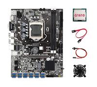 Zunedhys Carte mère B75 ETH 12 PCIE vers USB3.0 + G1610 CPU + ventilateur de refroidissement + câble de commutation + câble MSATA DDR3 LGA1155