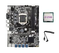 Zunedhys Carte mère B75 ETH Mining 8XPCIE Adaptateur USB + CPU I3 2100 + câble LGA1155 MSATA DDR3 B75 USB BTC
