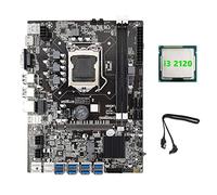 Zunedhys Carte mère B75 ETH Mining 8XPCIE Adaptateur USB + CPU I3 2120 + câble LGA1155 MSATA DDR3 B75 USB BTC