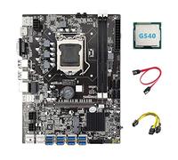 Zunedhys Carte mère B75 ETH Mining 8XPCIE Adaptateur USB + G540 CPU + câble 6 broches vers double 8 broches + câble LGA1155 B75