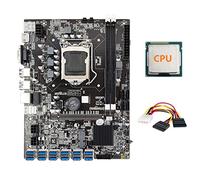 Zunedhys Carte mère B75 ETH Mining avec processeur + câble 4 broches vers LGA1155 12 PCIE vers USB MSATA DDR3 B75 USB BTC