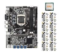 Zunedhys Carte mère BTC B75 + CPU + 8XVER010 Riser Card LGA1155 8XPCIE USB Adaptateur DDR3 MSATA B75 USB BTC