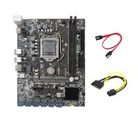 Zunedhys Carte mère de minage B250C + câble 15 broches vers 6 broches + câble 12 PCIE vers USB 3.0 GPU Slot LGA1151 Support DDR4 pour