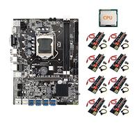 Zunedhys Carte mère ETH B75 + CPU + 8XVER009S Plus Riser version améliorée LGA1155 8XPCIE vers USB DDR3 B75
