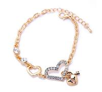 Zunedhys en de Coeur Bracelets Plaque Or pour la Chaine de Femmes Mode Bracelet avec Cristal
