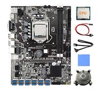 Zunedhys ETH/BTC 12 GPU B75 Carte mère minière + CPU + ventilateur + Pad thermique + câble + câble de commutation 12 USB 3.0 (PCIE) LGA1155 DDR3 SATA3.0