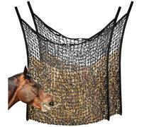 Zunedhys Filet à Foin à Alimentation Lente Mangeoire à Foin Sac à Foin Filet à Foin pour Cheval Sac à Foin pour Cheval Chèvre Fournitures d'alimentation pour, 2 Pièces, Noir