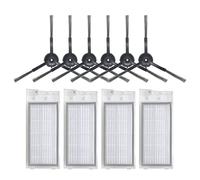 Zunedhys Filtre HEPA Brosse Latérale Accessoire de Remplacement pour Robot Balayage Eve Plus, 4 Filtres HEPA + 6 Brosses Latérales