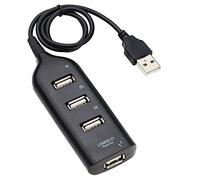 Zunedhys Hub USB 2.0 MultiUSB Haute Vitesse Hub Splitter 4 Ports USB Hub Adaptateur pour Ordinateur Portable Récepteur Accessoires Ordinateur Noir