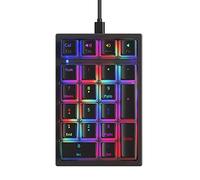 Zunedhys K10 Clavier mécanique numérique 21 touches Arbre jaune Pudding Touche RVB Rétroéclairé Coque inférieure transparente Clavier B