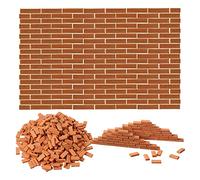 Zunedhys Lot de 350 mini briques pour aménagement paysager briques miniatures mur de briques petites briques pour pièces de jardin, échelle 1/35