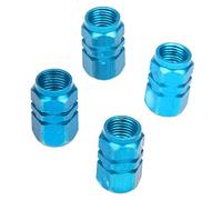 Zunedhys Lot de 4 Bouchons de Valve en Alu pour pneus de Velo, Voiture - Bleu