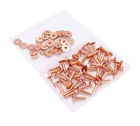 Zunedhys Lot de 50 rivets et bavures en cuivre pour cuir, ceintures, portefeuilles, colliers, loisirs créatifs, 1,6 cm
