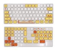 Zunedhys Touche PBT pour clavier mécanique filaire USB 129 touches Jaune et blanc