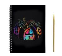 Zunetsutock Art Design livre pour - Cahier de coloriage à gratter - Kit de papier d'art à gratter coloré - Jouet éducatif créatif - Activités pour la maison, la salle de classe, les vacances
