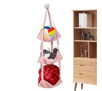 Zunetsutock Ball Rack - Multi Layer Wall Mount Space Saving Storage Holder | Basketball Football Volleyball Organizer, Mesh Hanging Rack | Over Door Storage for Plush Dolls Toys Kids Room Garage