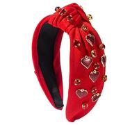 Zunetsutock Bandeau de cheveux noué pour femme, bandes de cheveux avec coeur d'amour | Bandes larges pour dames,Bandeaux de cheveux à la mode pour les filles, fêtes de vacances Décorations de costume