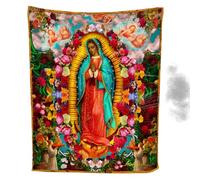 Zunetsutock Christian Virgin Mary Blanket - 150x100cm Warm Throw, Prayer Blanket for Devotional Comfort | Soft Design for Living Room Bedroom Sofa Chair Dorm Car Picnic Study Office Adults Collec