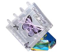 Zunetsutock Classeur Autocollants - Classeur 4 Anneaux Réutilisable Transparent Cartes Photo Rangement Durable Pages Intérieures Design Ruban Journal Créatif Adultes | for organisation créativ