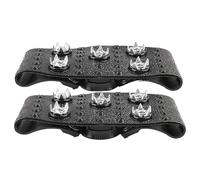 Zunetsutock Cramons à glace, pinces à chaussures de glace - Tacquet de traction sur glace antidérapant à 5 griffes, 2 crampons de traction portables, pointes pour chaussures de marche,