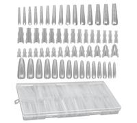 Zunetsutock Formes à ongles - Outils de manucure transparents, couverture complète, 180 pièces, design sandwich professionnel, modélisation des faux ongles, utilisation salon de la maison, voyage