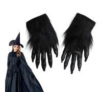 Zunetsutock Gants avec griffes 2 morceaux de gants de costumes de wolf paths | Creepy Wolf Claws Hand Accessoires pour Halloween Party Cosplay Celebration Thread Cladding Horror Night Children Adult