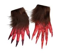 Zunetsutock Gants avec griffes wolf paths 2x gants de loup-garou | Hands de griffe de loup réaliste pour le costume d'Halloween Cosplay Creepy Party Props revêtir