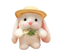 Zunetsutock Jouet en peluche de lapin décoratif : mignon jouet en peluche avec chapeau élégant, compagnon tranquille | Style mignon à collectionner pour anniversaire, Noël, voyage