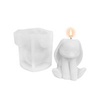 Zunetsutock Moules en silicone - Démoulage facile en forme de lapin 3D - Pour travaux manuels et travaux manuels - Moule pour résine - Pour une utilisation avec des bougies, du ciment, de l'argile