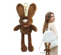 Zunetsutock Peluche de lapin - Porte-clavier pour oreilles tirant des heuresIncroyable lapin - Porte-clavier pour sacs d'oreille tirant de lapin doux carence en co