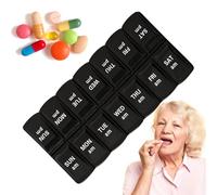 Zunetsutock Pilulier de voyage - Boîte de rangement hebdomadaire pour médicaments, 7 compartiments pour une utilisation matin, après-midi, design durable et sécurisé pour pilules, compléments, huile