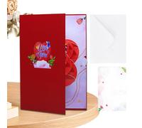 Zunetsutock Romantic Heart Card - Belle carte d'amour pliable lui, inclut un insert vide | Épouse de salutation 3D, petite amie, garçons, filles, femmes, anniversaire idéal ou moments su